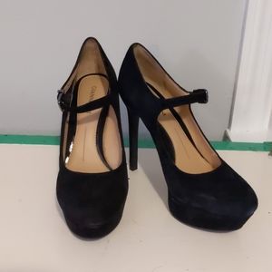 Black platform stiletto maryjane pumps